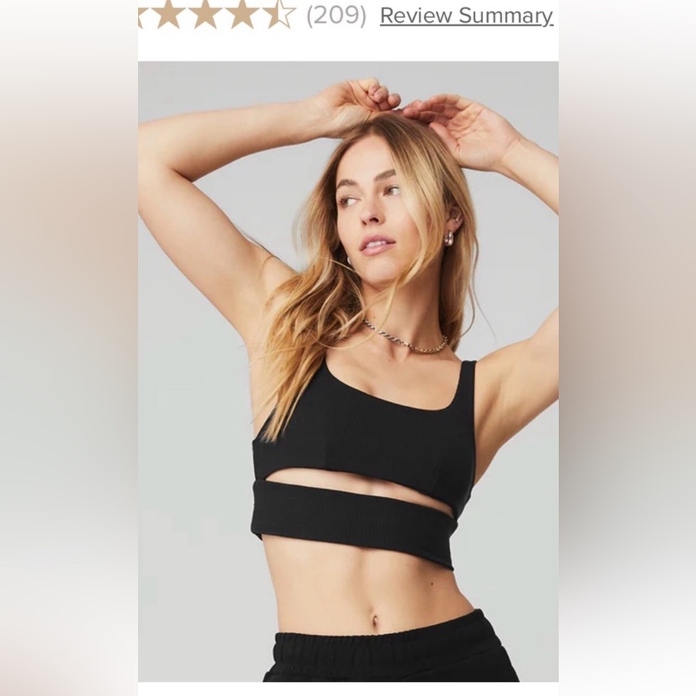 ALO Yoga Black Cutout Ribbed Sports Bra